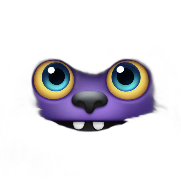 Monstre-violet-fluffy emoji