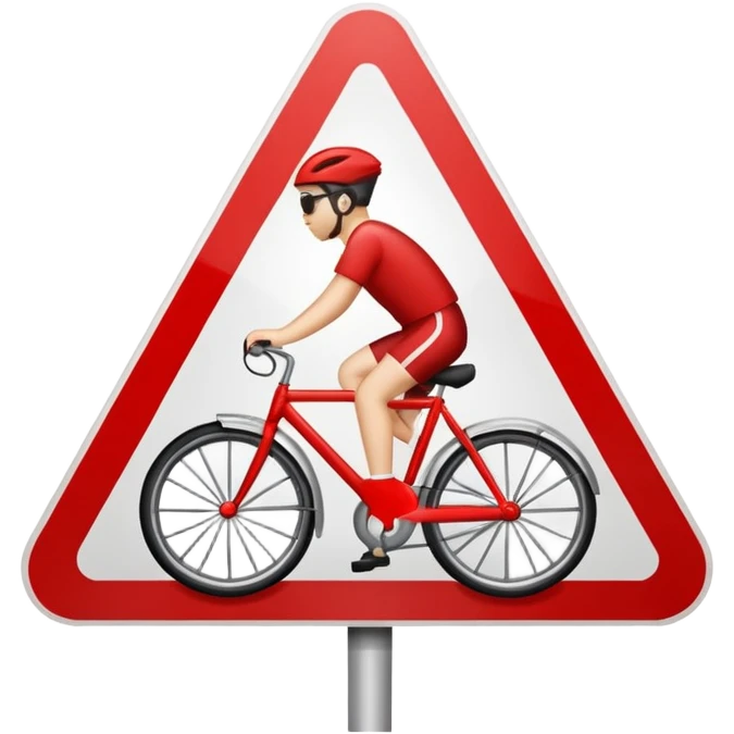 traffic sign style emoji prohibiting riding bicycle emoji