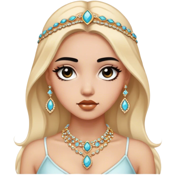 captivating girl with jewelry black eyes emoji