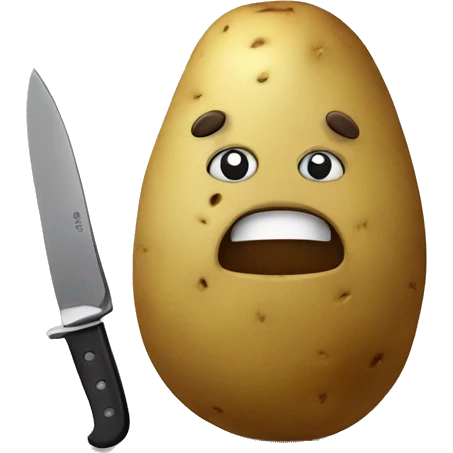 Potato with knife emoji