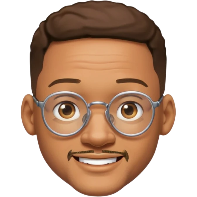 Will Smith, large glasses, cheerful expression emoji