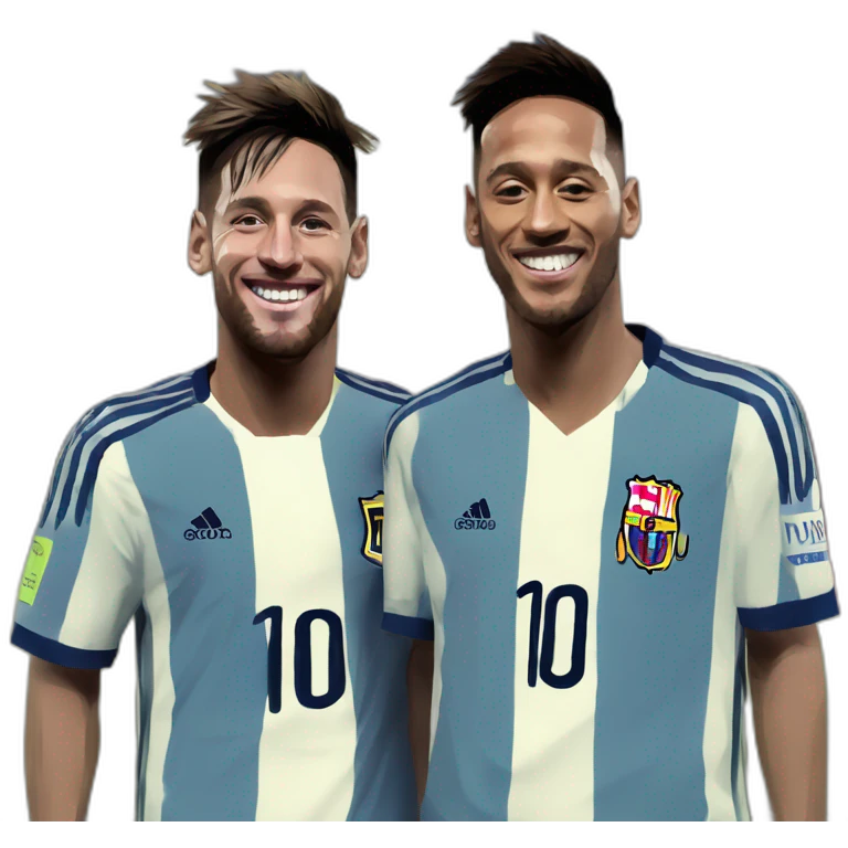 Messi and Neymar in style of sorolla emoji