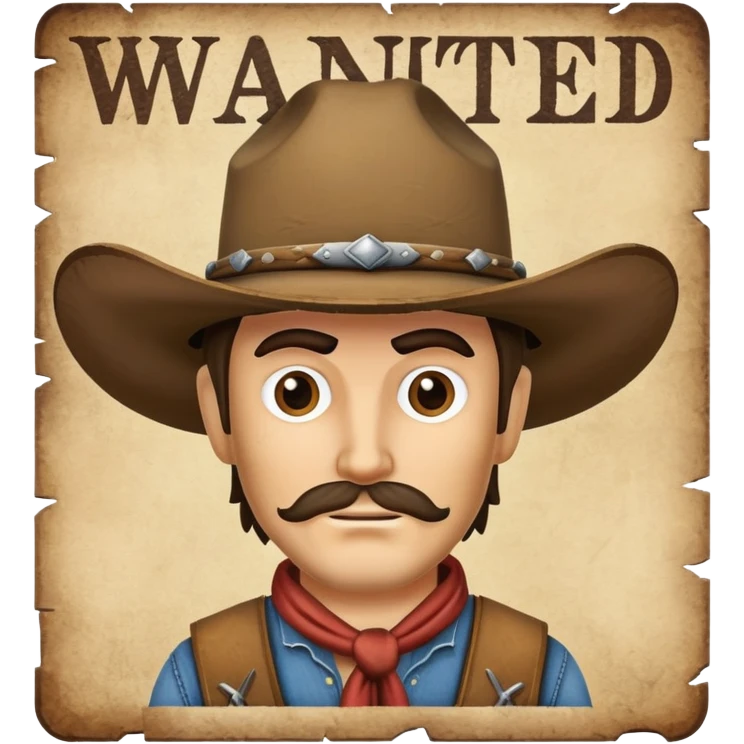 Wanted Cowboy Poster emoji