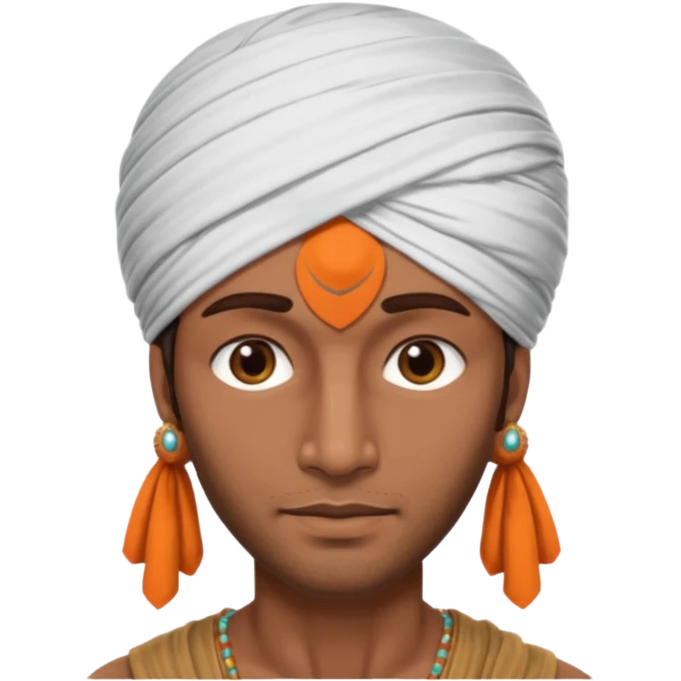 Indian guy with long face and brown hair emoji