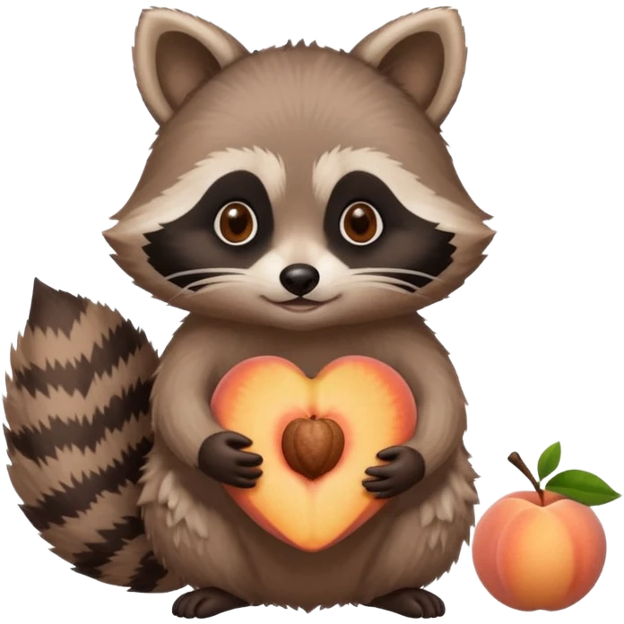 Raccoon in a peach 🦝🍑  emoji