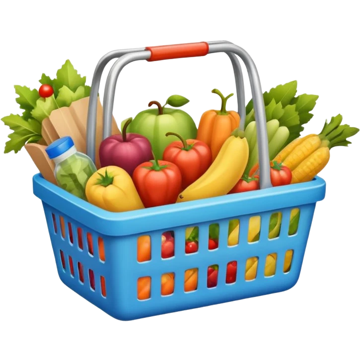 
shopping basket with groceries emoji