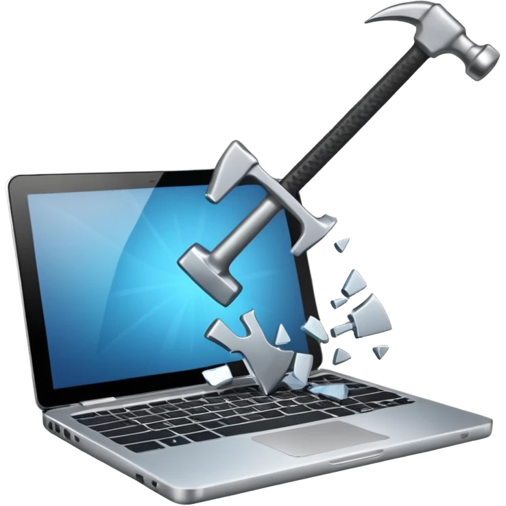 Hit laptop with hammer emoji