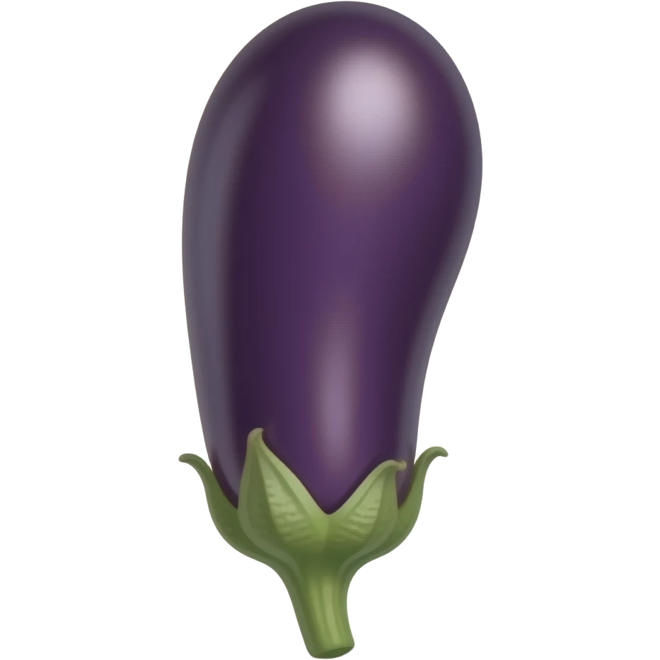 Thin 🍆 standing up with stem at bottom emoji