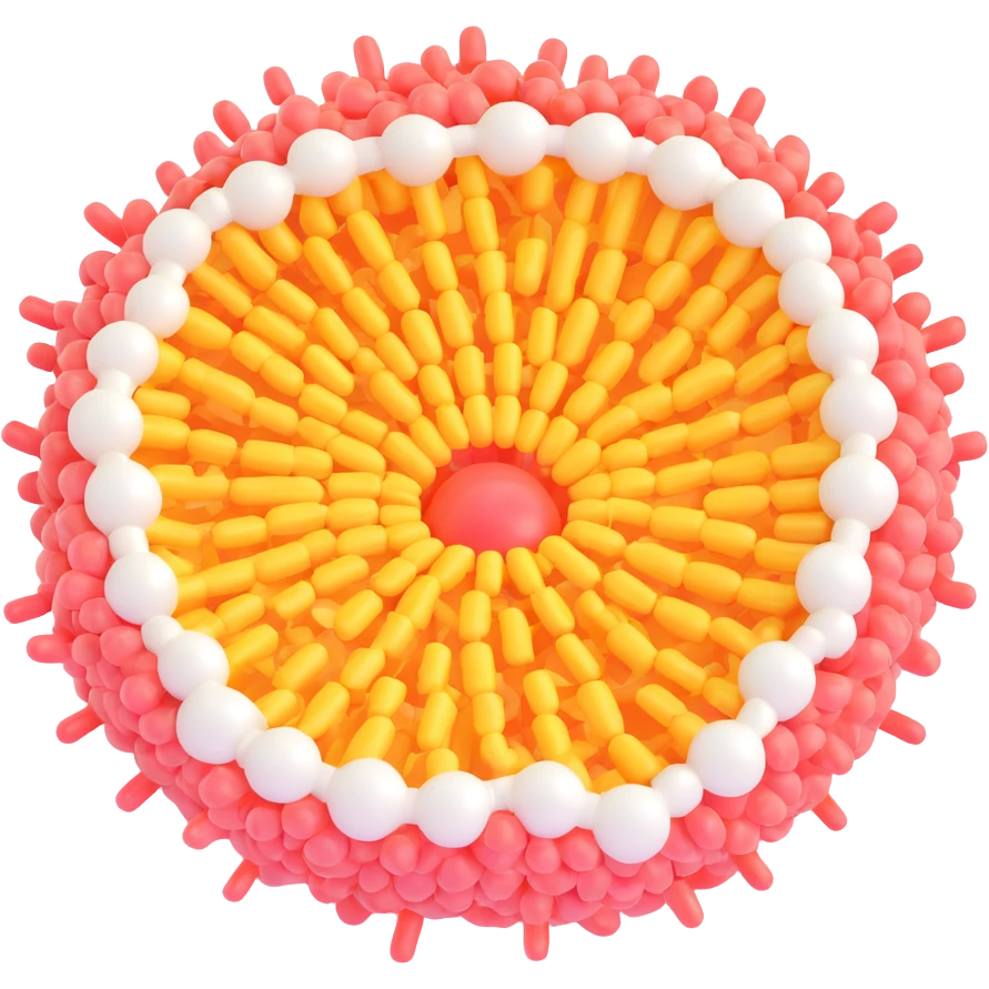 3D cross-sectional view of a cell membrane with detailed phospholipid bilayer, integral and peripheral proteins, cholesterol, glycoproteins, depth and perspective, scientific illustration style emoji