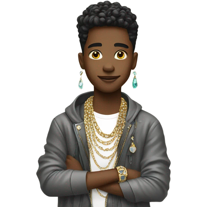 fashionable boy with jewelry  emoji