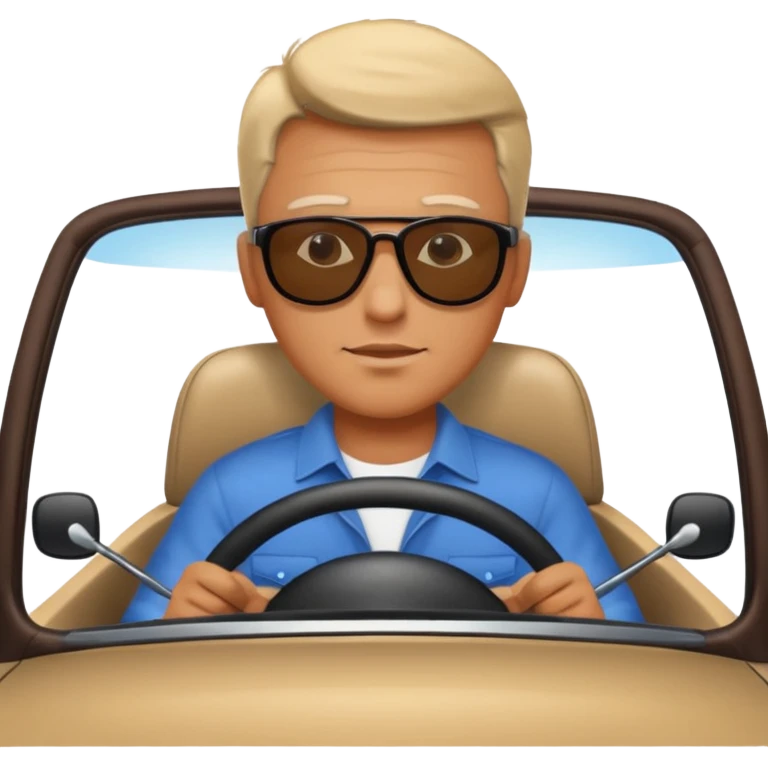 man driving a car emoji