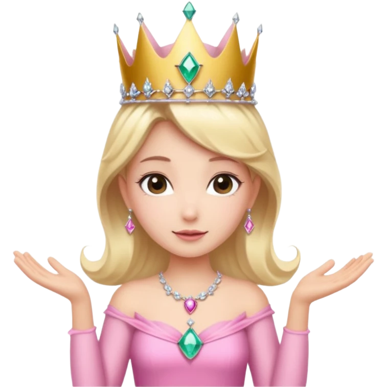 🧚🏻🪄💎 و تاج روی سر لباس صورتی  emoji