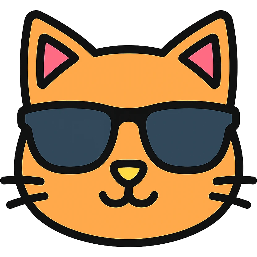 cat wearing sunglasses color icon emoji