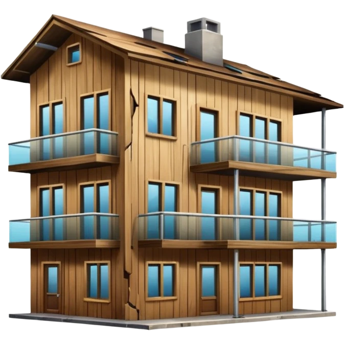 cheap poor house in between luxury apartament buildings emoji