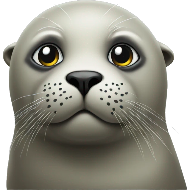 A seal that looks tough and up to no good emoji
