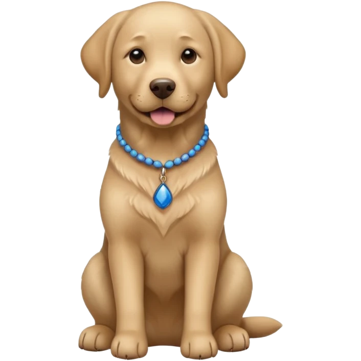 Labrador with blue Necklace full body Sitting emoji