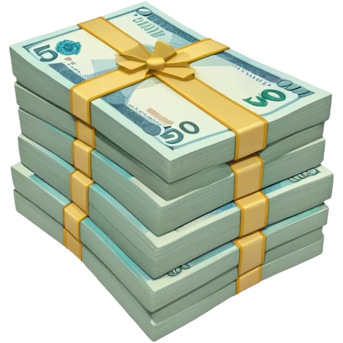 a stack of 50 million tenge the height of a man emoji