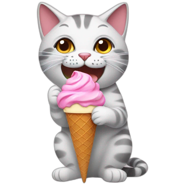 cat eating ice cream emoji