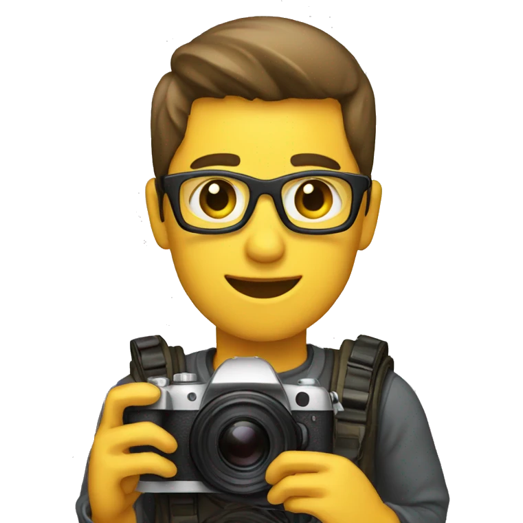 Photographer with an iphone emoji