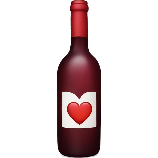 wine bottle with heart emoji
