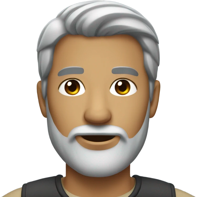 A man with short black and gray hair and beard emoji