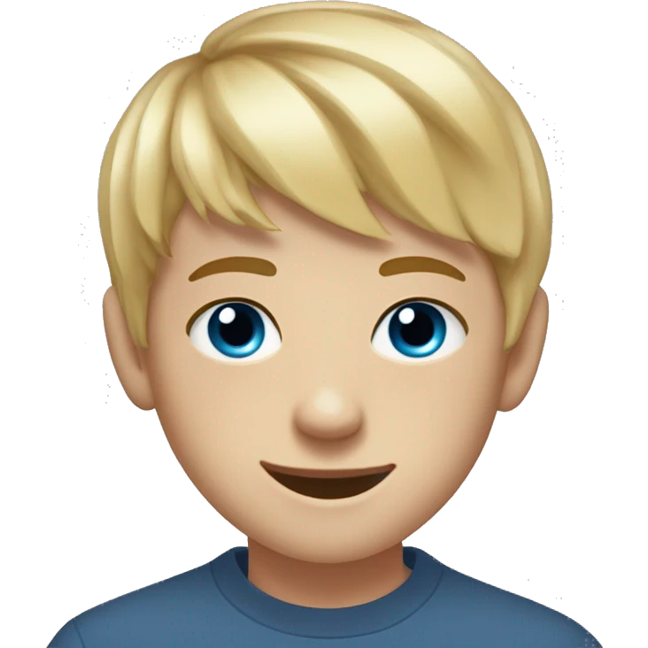 13 year old boy blond short hair blue eyes Fringe woith long taper some freckles oval faces emoji