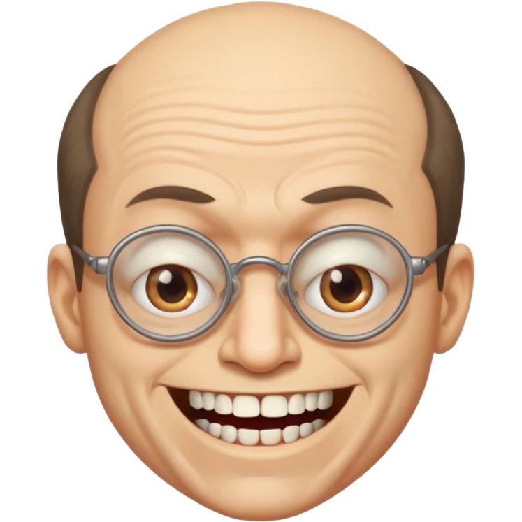 Crazy professor with crowded teeth receding hairline emoji