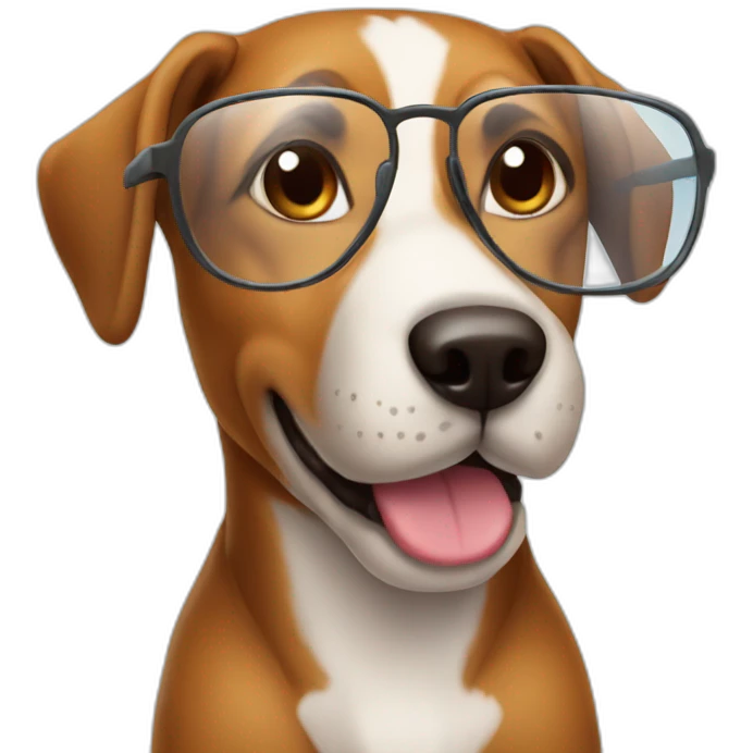 Dog with glass emoji