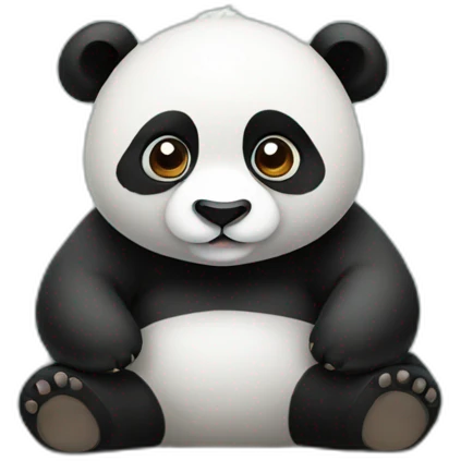 A panda sitting on a table emoji