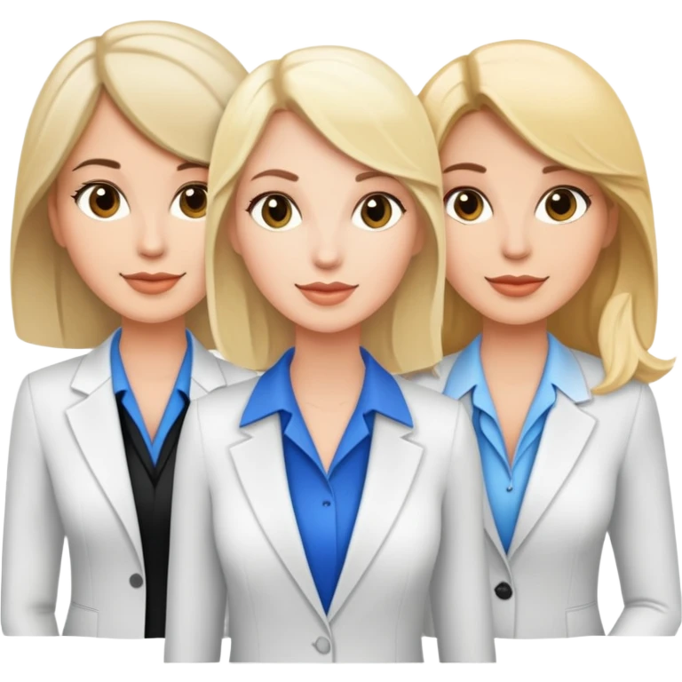 Two white brunette realtors and one blonde emoji