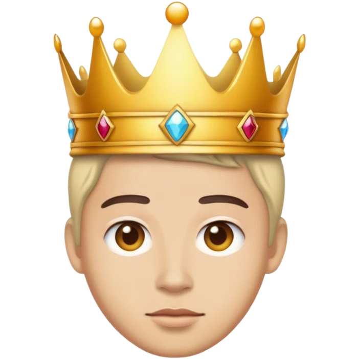 Wearing a crown, not naked emoji