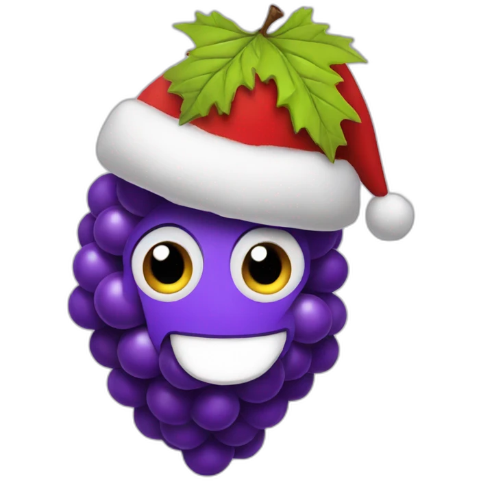 grape with christmas hat emoji
