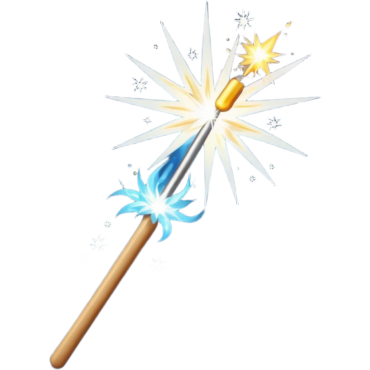 white sparkler on a stick emoji