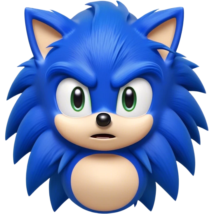 Sonic with a confused face emoji