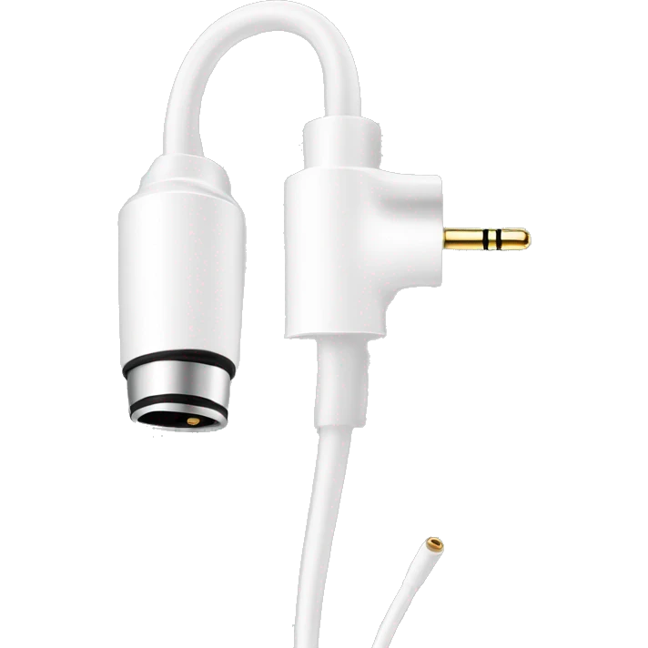 white stereo adapter mini jack to big jack for headphones  emoji