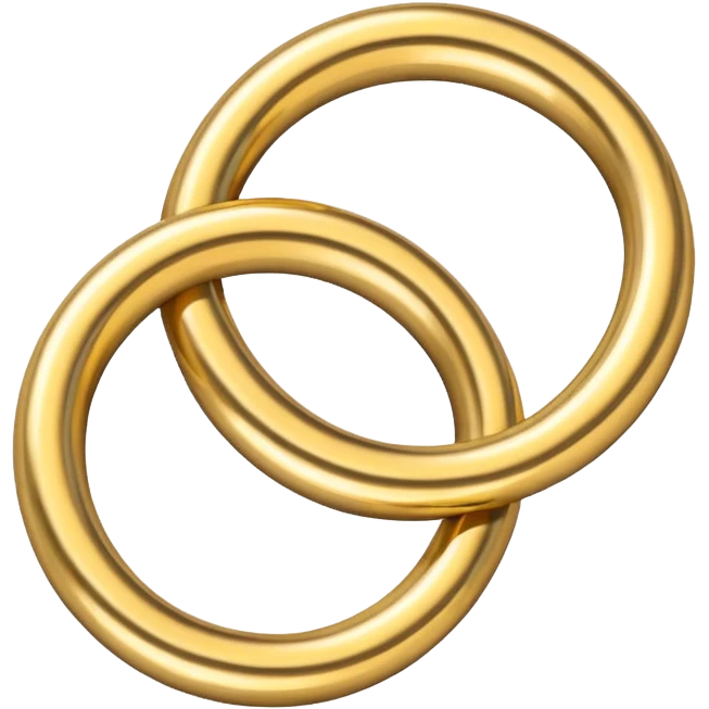 two gold rings entwined emoji