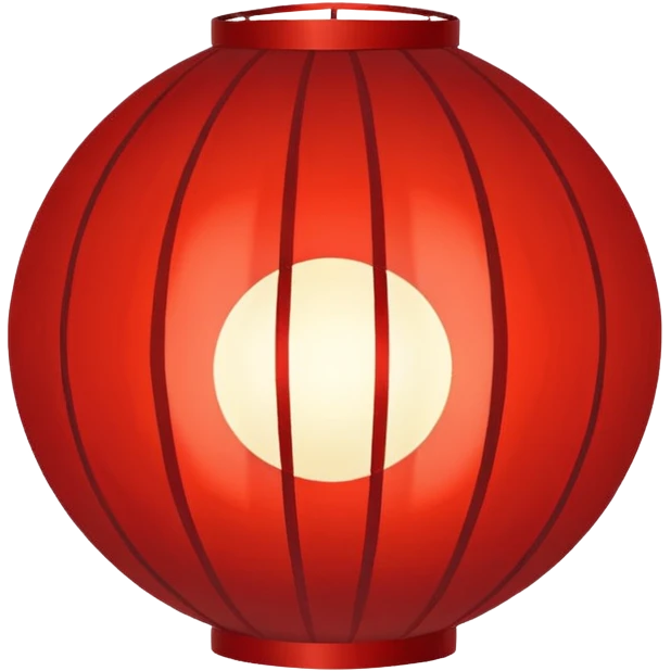 Paper Lantern with red glow on top of the pole, Street Lantern. emoji