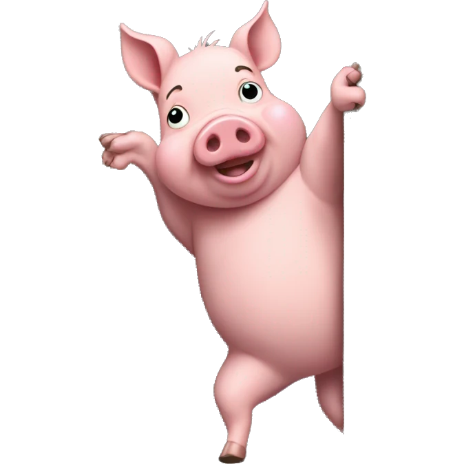 A pig climbing emoji