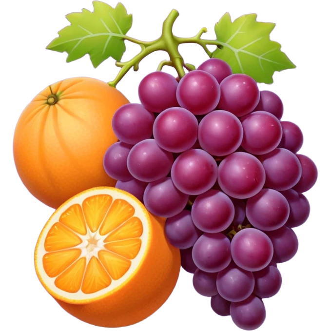 grape and orange emoji