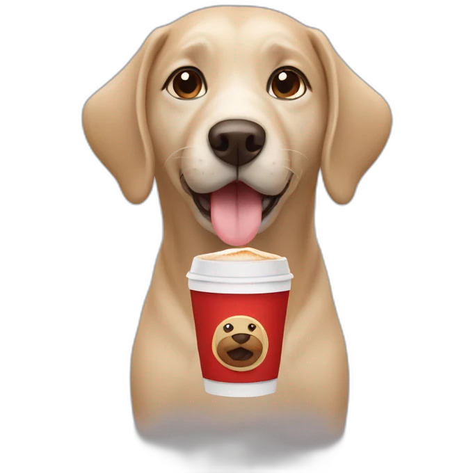 Dog is drink coffee emoji