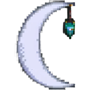 crescent moon in pixel art style emoji
