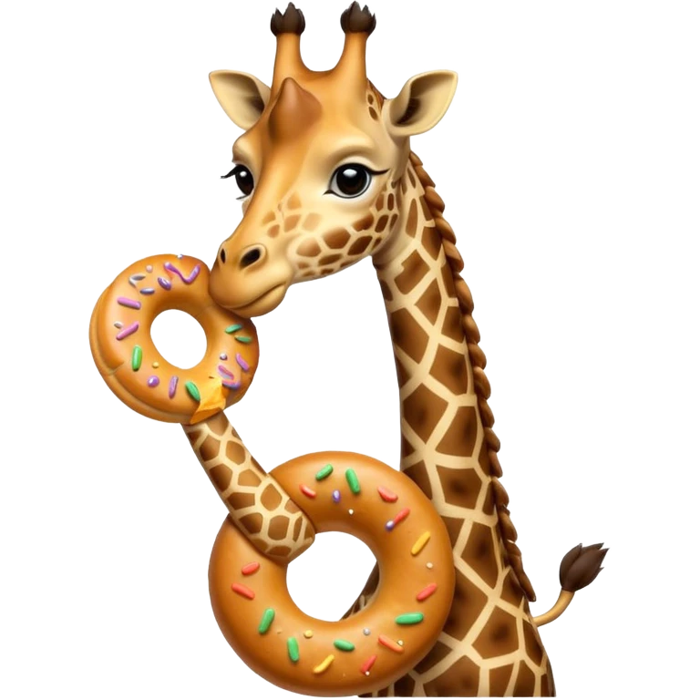 giraffe holding bagel emoji