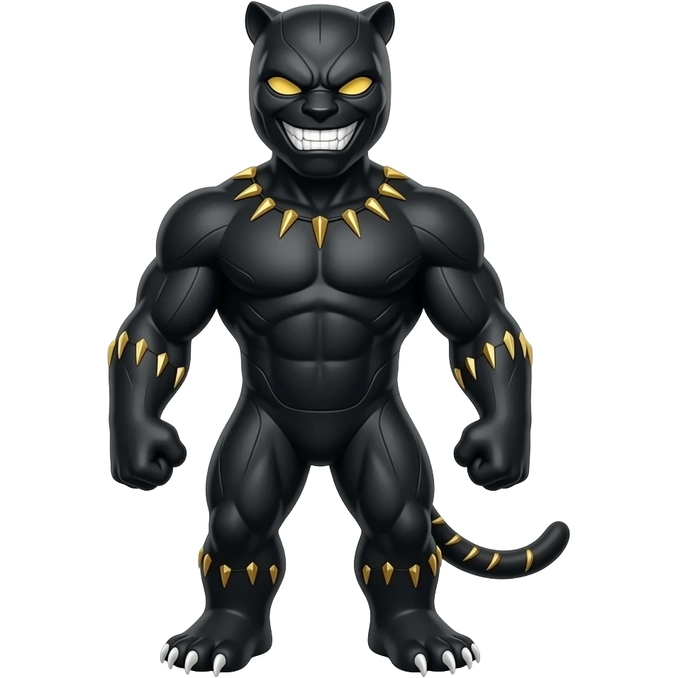 Uma pantera preta com ouro nos dentes emoji