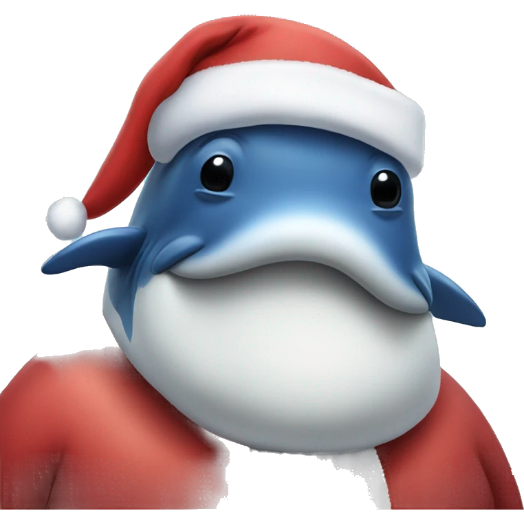 Whale dressed like Santa emoji