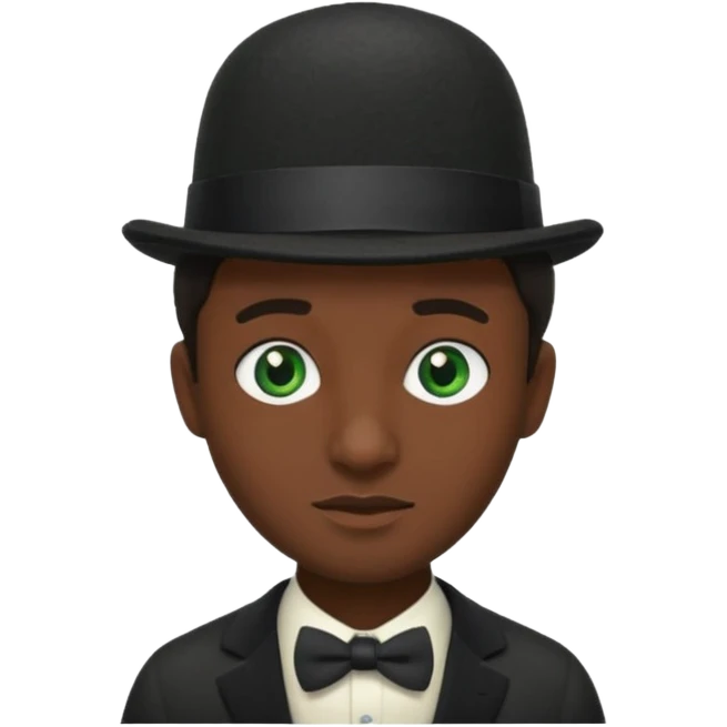 chat noir avec chapeau melon emoji