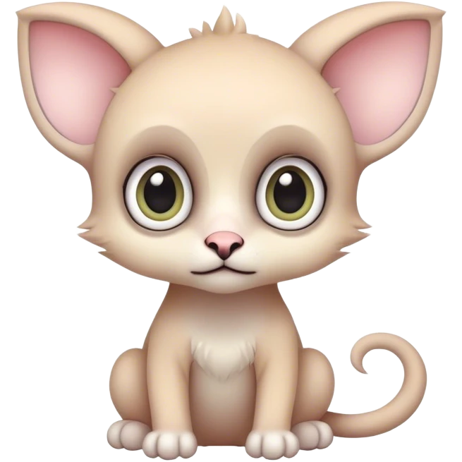 Adorable colorful baby pastel edgy animal-hybrid, full body, big Eyes emoji