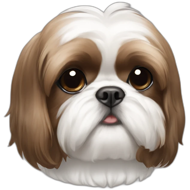 brown and white shih tzu with short fur emoji