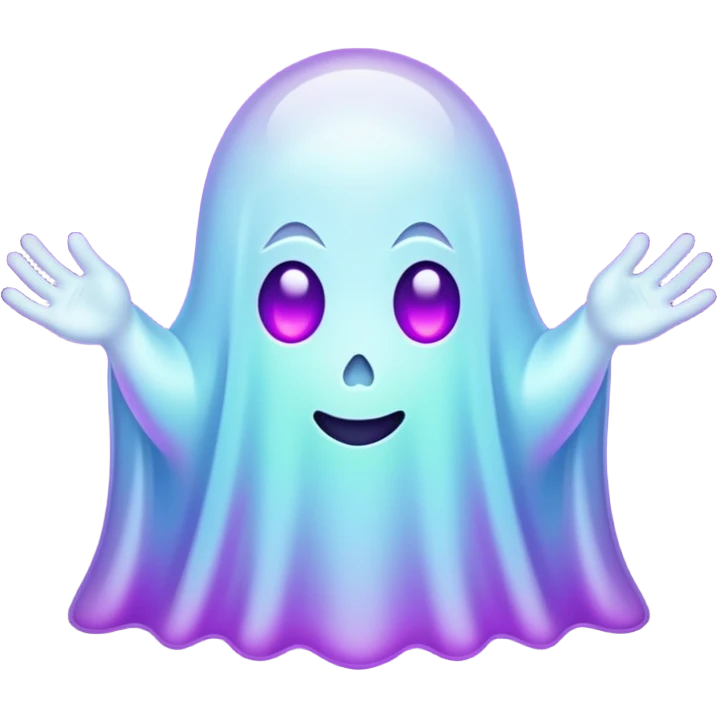 glitter cian and purple ghost emoji