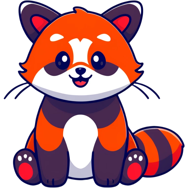 cartoon sticker of a red panda emoji