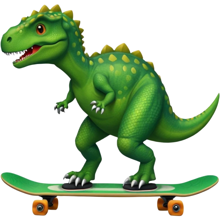 Dinosaur on a skateboard emoji
